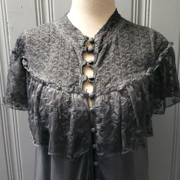 SALE POL Ladies Lace Collar Top - Picture 5 of 9